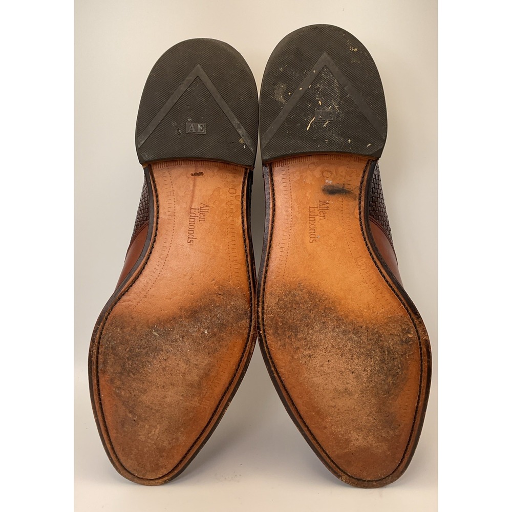 Allen Edmonds Winhall Cap Toe Oxford Mens Size 14 E Brown USA Woven Leather - Picture 9 of 9